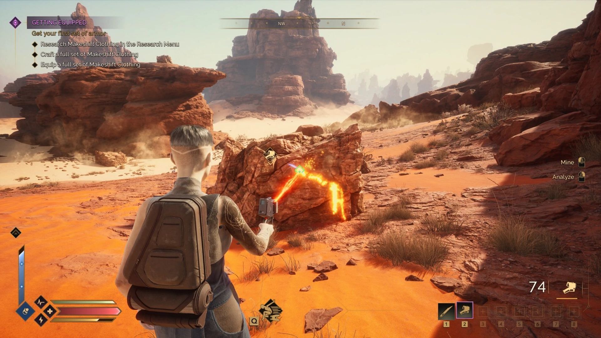 Found scattered across the map, these camps are full of junk piles, scrap, and wrecked machinery (Image via Funcom)